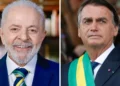 Composite image showing Brazilian President Luiz Inácio Lula da Silva on the left and former President Jair Bolsonaro on the right, using separate photographs from 2024 and 2022.