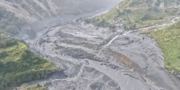 Flooding in the Budhi Gandaki area of Gorkha, Nepal, documented by the National Disaster Risk Reduction and Management Authority.