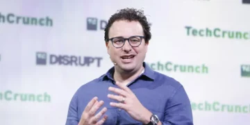Anthropic CEO Dario Amodei at TechCrunch Disrupt 2023 on September 20, 2023.