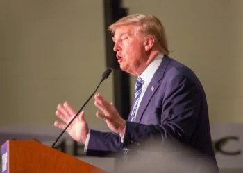 Donald Trump speaks at a campaign stop at the Mid-America Center in Council Bluffs, Iowa, on December 29, 2015.