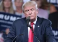 Donald Trump speaks with supporters during a campaign rally at Veterans Memorial Coliseum in Phoenix, Arizona, on June 18, 2016.