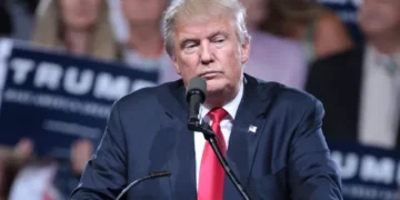 Donald Trump speaks with supporters during a campaign rally at Veterans Memorial Coliseum in Phoenix, Arizona, on June 18, 2016.