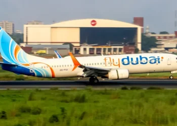 Flydubai Boeing 737-8KN aircraft A6-FGI photographed on November 1, 2021, at VGHS, the airport code for Hazrat Shahjalal International Airport.
