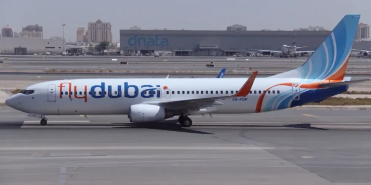 Flydubai Boeing 737-800 aircraft A6-FDP at Dubai International Airport in the United Arab Emirates on September 28, 2013.