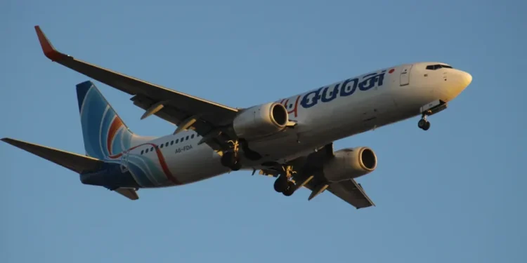 A Flydubai Boeing 737, registration A6-FDA, at Dubai International Airport in the United Arab Emirates on July 19, 2012.