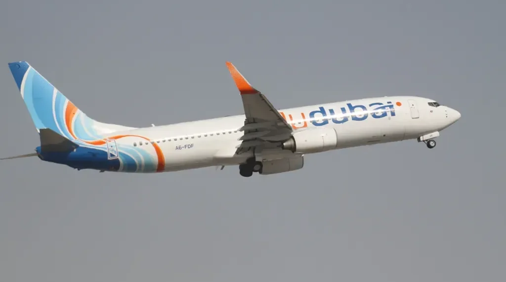 Flydubai Boeing 737 aircraft A6-FDF photographed in Dubai on July 20, 2012.