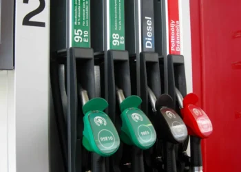 Fuel dispenser at a service station, photographed on June 17, 2016, showing multiple fuel nozzles and dispensing equipment.