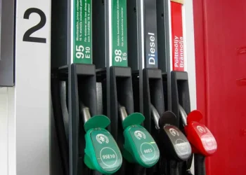 Fuel dispenser nozzles arranged at a filling station, photographed by Santeri Viinamäki on June 17, 2016.