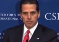 Hunter Biden speaking during a panel discussion on U.S. government and private-sector cooperation in international development at the Center for Strategic and International Studies in 2013.
