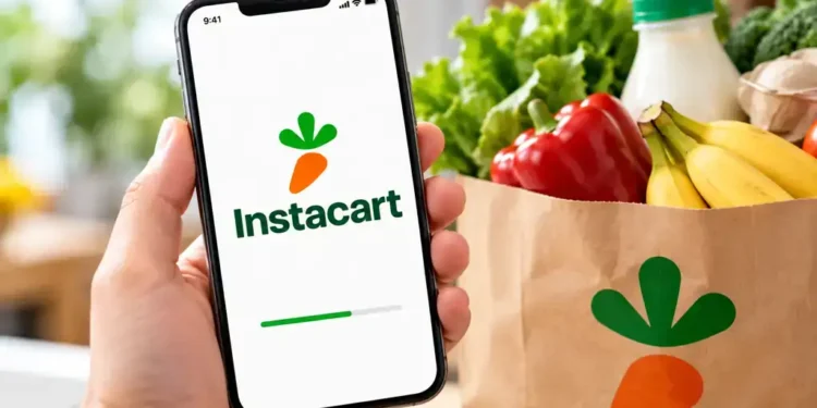 Original Journos News editorial graphic illustrating the opening of Instacart in mobile apps.