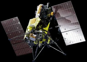 Concept rendering of Japan’s MMX spacecraft, designed to explore the Martian moons Phobos and Deimos, based on a 2019 illustration by JAXA.