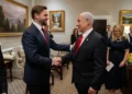 U.S. Vice President JD Vance meets Israeli Prime Minister Benjamin Netanyahu during a visit in April 2025, following discussions involving President Donald Trump.