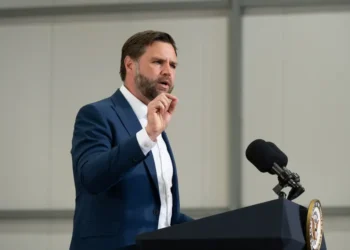 U.S. Vice President JD Vance delivers remarks to Airmen at RAF Fairford in England on August 13, 2025.