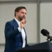 U.S. Vice President JD Vance delivers remarks to Airmen at RAF Fairford in England on August 13, 2025.
