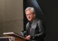 NVIDIA CEO Jensen Huang attends the inaugural K.T. Li Awards ceremony in Taiwan on November 9, 2023, photographed by Taiwan's Presidential Office.