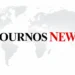 JournosNews wordmark in black and red centered over a pale gray world map on a clean white background.