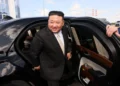 North Korean leader Kim Jong Un inspects the Vostochny Cosmodrome in Russia on September 13, 2023.
