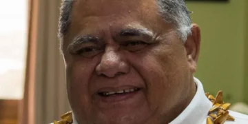 Samoa’s Minister of Agriculture Laauli Leuatea Polataivao Fosi photographed on July 5, 2023.