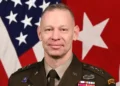 U.S. Army Lt. Gen. Brett G. Sylvia poses for an official military portrait at the Pentagon in Arlington, Virginia, on December 30, 2025.