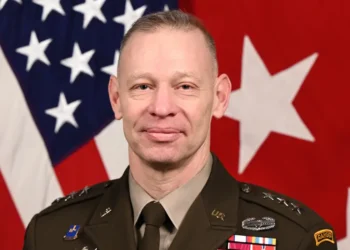 U.S. Army Lt. Gen. Brett G. Sylvia poses for an official military portrait at the Pentagon in Arlington, Virginia, on December 30, 2025.