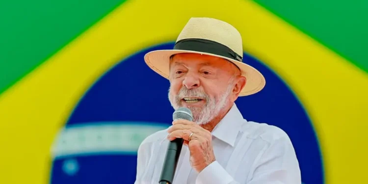 Brazilian President Luiz Inácio Lula da Silva during the campaign event “O Brasil Pronto Pra Mais” at Moça Bonita Stadium in Rio de Janeiro on August 22, 2026.