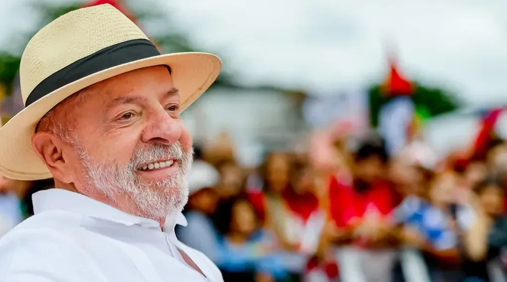 Brazilian President Luiz Inácio Lula da Silva attends a campaign event at Moça Bonita Stadium in Rio de Janeiro on August 22, 2026.