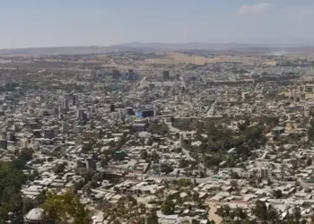 Panoramic view of Mekele, Ethiopia, from Choma’a Hill, photographed on January 25, 2018.