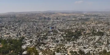 Panoramic view of Mekele, Ethiopia, from Choma’a Hill, photographed on January 25, 2018.