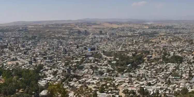 Panoramic view of Mekele, Ethiopia, from Choma’a Hill, photographed on January 25, 2018.