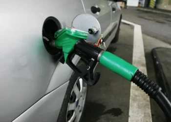 Petrol pumps at a fuel station in Switzerland, photographed on January 2, 2008, showing multiple gasoline dispensing units.