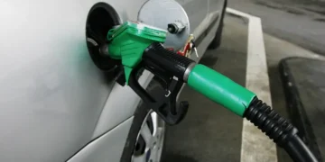 Petrol pumps at a fuel station in Switzerland, photographed on January 2, 2008, showing multiple gasoline dispensing units.