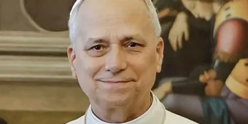 Pope Leo XIV during an audience with Brazilian President Luiz Inácio Lula da Silva at the Apostolic Palace in the Vatican on October 13, 2025.