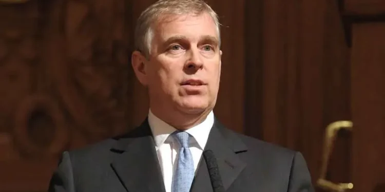 Prince Andrew, the Duke of York, during a visit to Titanic Belfast in Northern Ireland on January 29, 2013.