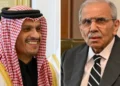 Composite image featuring Qatar’s Prime Minister Mohammed bin Abdulrahman Al Thani on the left and Lebanon’s Prime Minister Nawaf Salam on the right.