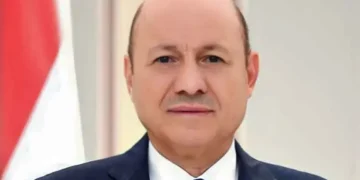 Official portrait of Rashad Al-Alimi, photographed on April 9, 2022, in a cropped image released under a Creative Commons license.
