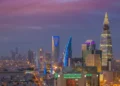 Riyadh’s skyline in the Al Olaya district of Saudi Arabia, photographed by B.alotaby on February 8, 2018.