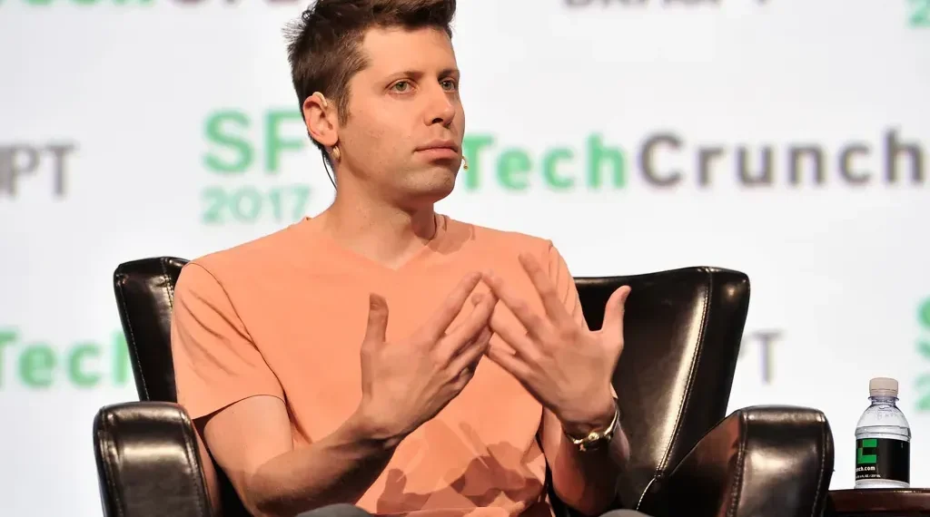 Sam Altman speaks onstage during TechCrunch Disrupt SF 2017 at Pier 48 in San Francisco, California, on September 19, 2017.