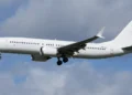 SmartLynx Airlines Malta Boeing 737 MAX 8 aircraft 9H-CHA approaches Hamburg Airport runway 23 on April 14, 2024.