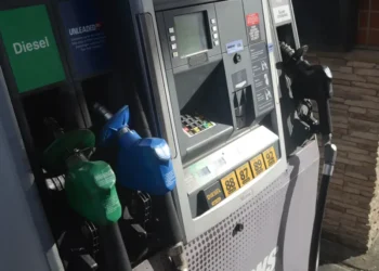 A fuel pump at a Thorntons gas station, photographed by Goose Green Photography on December 19, 2023.