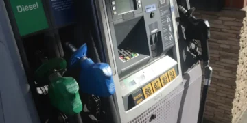 A fuel pump at a Thorntons gas station, photographed by Goose Green Photography on December 19, 2023.