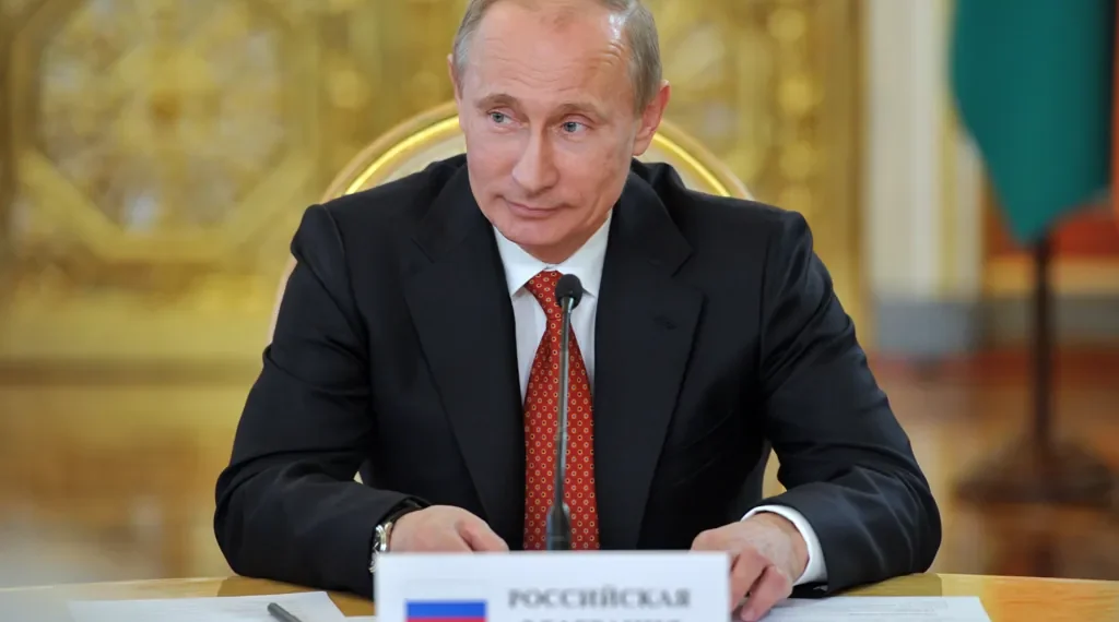 Vladimir Putin attends a meeting of heads of state from Collective Security Treaty Organization member countries on May 15, 2012.