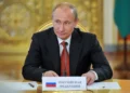 Vladimir Putin attends a meeting of heads of state from Collective Security Treaty Organization member countries on May 15, 2012.