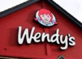 Main Wendy’s restaurant sign above the entrance to the Kingswood location in Kingston upon Hull, England, photographed on January 22, 2024.