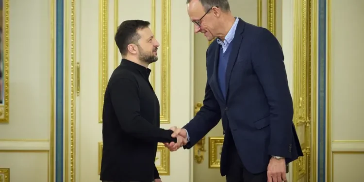 Volodymyr Zelenskyy meets Friedrich Merz to discuss military assistance and steps toward establishing peace in Ukraine on December 9, 2024.